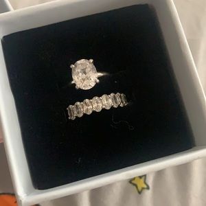 Diamonique wedding set